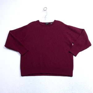 Jos A Bank Sweater Mens XL Pullover 100% Merino Wool Burgundy *SHRUNK - Picture 1 of 4