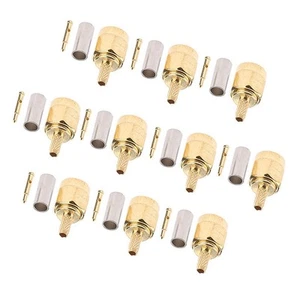 10 Pièces Connecteur SMA Mâle Broche à Sertir Pour RG316 LMR100 RG174 RF - Zdjęcie 1 z 4