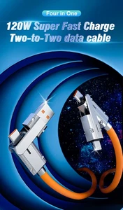 120W For Samsung 4 IN 1 2 IN  1M USB C Fast Charging For iPhone - Picture 1 of 11