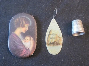Vintage The Prudential Life Insurance Sewing Lot Pins Needle Threader Thimble - Picture 1 of 3