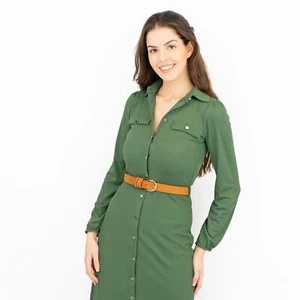 Oasis Womens Midi Dress Cord Ribbed Shirt Style Button Up Black Blue Green RP£60 - Picture 1 of 7