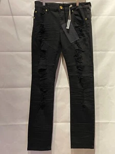 MIGLIORE! Nuovi jeans attillati urbani Argonaut Nations da uomo strappati - neri - Foto 1 di 7