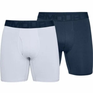 Under Armour Q16221 Grey/Blue 2-Pack Tech Mesh 6" Boxer Briefs Men's Size S - Picture 1 of 3