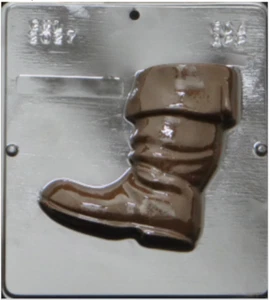 NEW 1 Cavity Left SANTA BOOT Chocolate Candy Fondant Plaster Clay Soap Mold - Picture 1 of 1