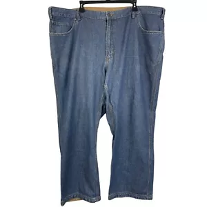 Duluth Trading Relaxed Straight 48x30 100% Cotton Denim Blue Jeans Medium Wash - Picture 1 of 7