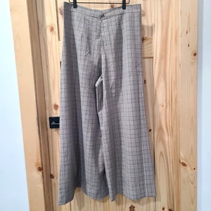 Anthropologie Cory Lynn Calter Wide Leg Plaid Pants Academia Size L HEMMED - Bild 1 von 15