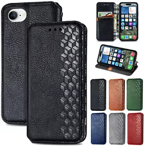 For Apple iPhone 16e Magnetic Leather TPU Card Wallet Flip Case Shockproof Cover - Picture 1 of 24