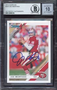 2019 Donruss Joe Montana Signed #226 Auto BAS 10 - Picture 1 of 2