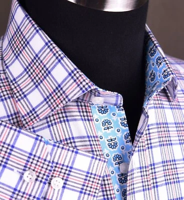 Camisa de vestir informal blanca formal de negocios inspirada en RL floral a cuadros y jefes Foto 1 de 4