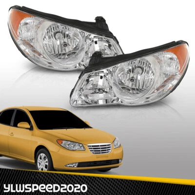 Headlights Replacement Left & Right Side Lamps Fit For 2007-2010 Hyundai Elantra - Image 1 of 4