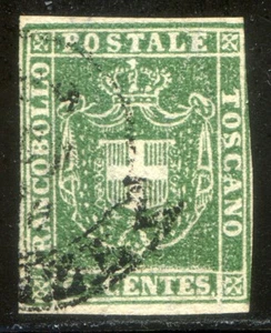 A.S.I. Toscana 1860 n. 18c - 5 c. verde giallastro - usato (l619) - Picture 1 of 1