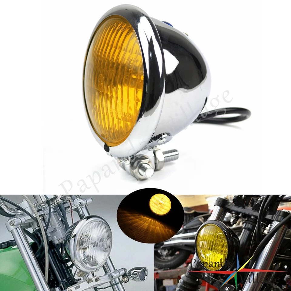Vintage Style Motorcyclr 4.5'' Headlight For Halrey Chopper Bobber Cafe Racer - Image 1 of 4