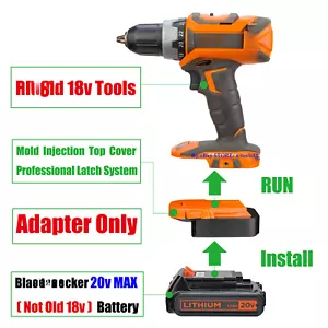 Adattatore per Black and Decker 20V (non 18v) batteria da alimentare per utensili RIDGID 18Vv - Foto 1 di 9