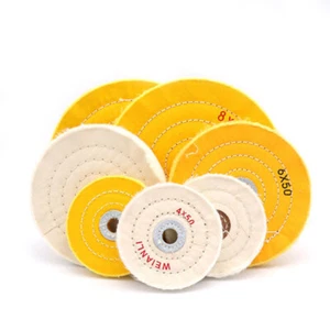 3"-12" Polishing Wheel Cotton Buffing Wheel For Drill Bench Grinder Arbor 10mm - Picture 1 of 9
