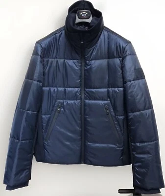 Tommy Hilfiger Mixed Media Hybrid Padded Funnel Neck Jacket Navy Size L RRP £390 - Image 1 of 4