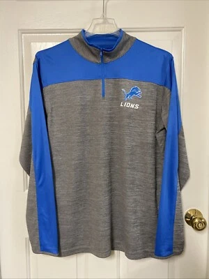 Detroit Lions NFL Team Apparel 1/4 Zip Pullover Athletic Shirt Men’s Size L - Image 1 of 4