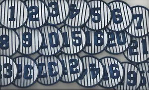 Complete Set of 22 New York Yankees Retired Jersey Number 3" Round Patches - Picture 1 of 1