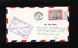 Airport Dedication Davenport Iowa Purple Cachet 1928 Scott C11 Cover 1s - Picture 1 of 3