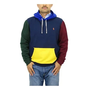 Polo Ralph Lauren Men's Pullover Solid Paneled Hoodie Hooded Sweatshirt - Multi - Picture 1 of 1