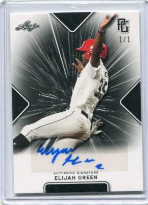 2021 Leaf Perfect Game Showcase Blank Back Black Elijah Green Auto 1/1 - Image 1 of 2