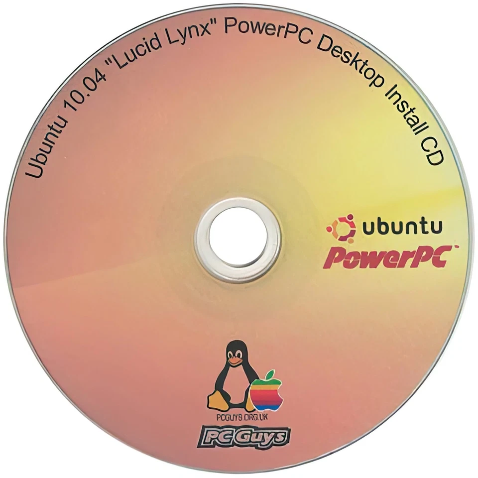 Ubuntu 10.04 Lucid Lynx PowerPC Desktop Edition CD Install Apple Mac G3 G4 G5 iM - Image 1 of 1