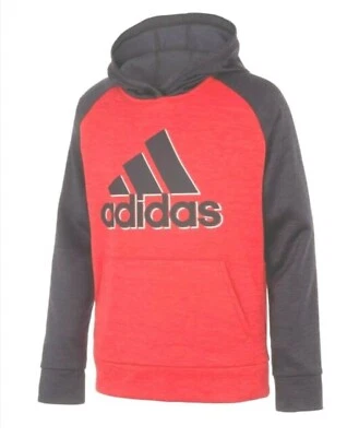 Pulôver Adidas juvenil infantil meninos meninas logotipo vermelho com capuz de lã tamanho pequeno (8) novo com etiquetas - Imagem 1 de 4