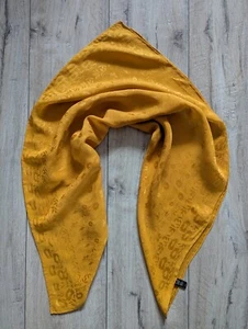 Sciarpa jacquard seta floreale gialla Albisetti Como vintage - Foto 1 di 10