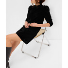 GAP Puff Sleeve Mockneck Velvet Mini Dress Relaxed Fit Sleeve Black Size Small