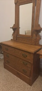 Eastlake Dresser and Table - Picture 1 of 9