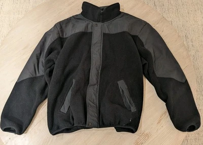 Chaqueta polar HITLON Polartec para hombre mediana cremallera completa negra al aire libre hecha en EE. UU. Foto 1 de 4