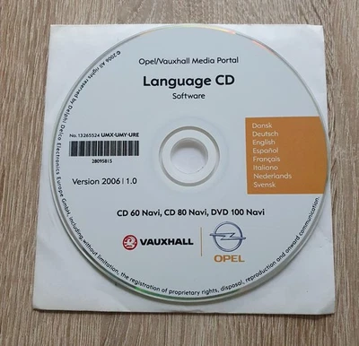 OPEL Sprachen Language CD 60 Navi, CD 80 Navi, DVD 100 Navi - Neuwertig ! - Bild 1 von 2