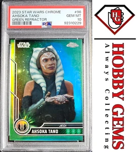 AHSOKA TANO PSA 10 2023 Topps Chrome Star Wars Green Refractor #96 53/99 - Bild 1 von 2