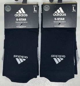2- Calcetines Adidas 5 Estrellas Team Traxion Crew Negros Talla Grande Para Hombre 9.5-12 - Imagen 1 de 2