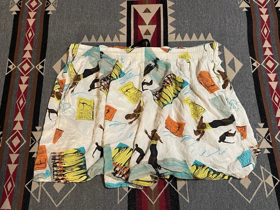 Pantalones Cortos de Playa Retro Jams World Surf Line Hawaii Años 90 XL Waikiki T44 Foto 1 de 4