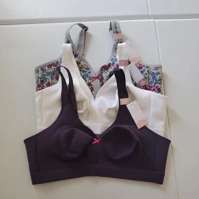 Cacique Bras Womens 40D Lot of 3 Cotton Unlined Full Coverage No Wire Floral - Image 1 of 4