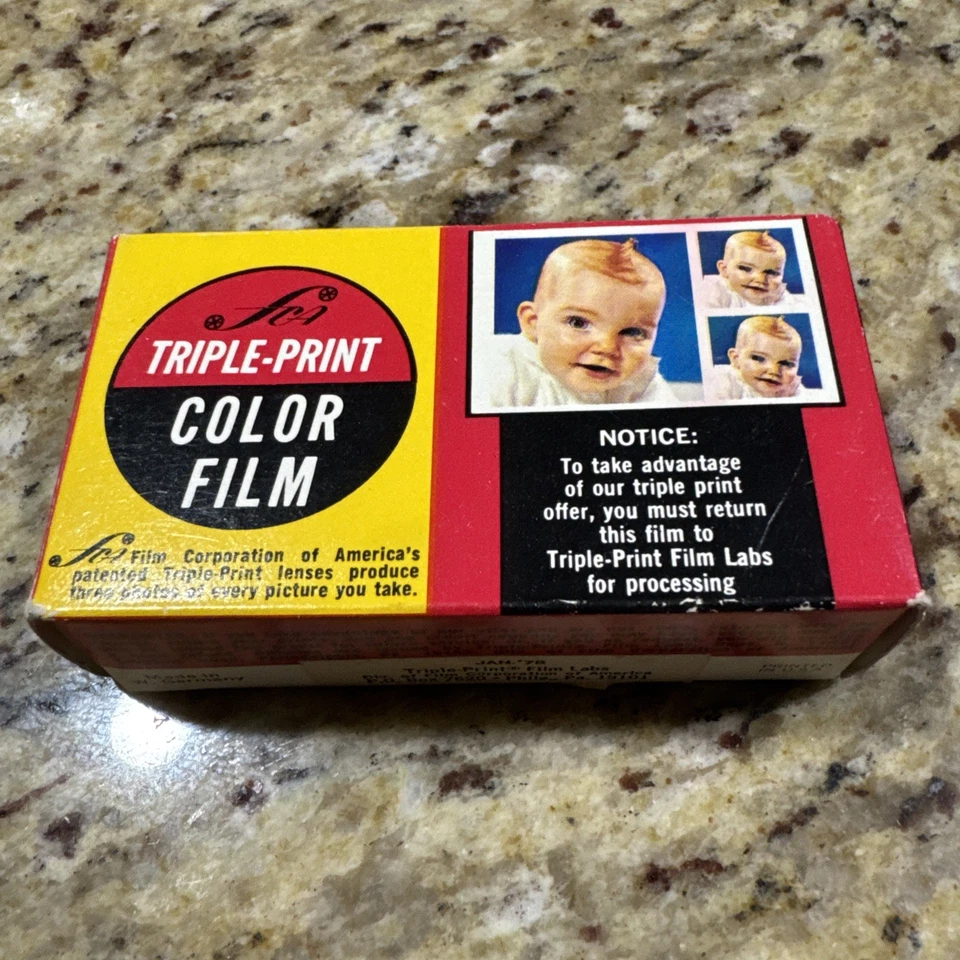 Película de colección triple impresión laboratorios 126 colores hecha en EE. UU. Exp. Junio 1978 Precintado Foto 1 de 4