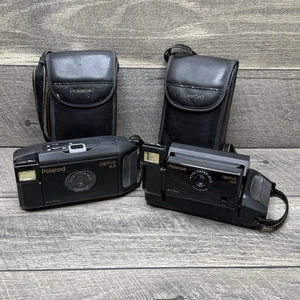 Lot of 2 Polaroid Captiva SLR Auto Focus Instant Film Cameras w/ Original Cases - Picture 1 of 11