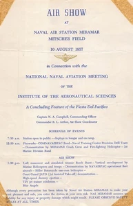 Vintage 1957 Miramar Air Show 1950s Program Events Schedule Fiesta del Pacifico - Picture 1 of 2