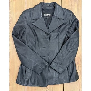 Women’s Wilsons Leather Jacket Soft Medium Black - Picture 1 of 7
