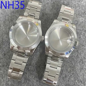 39MM Stainless Steel Sapphire Glass Watch Case+Strap for NH35/36 Watch Movement - Picture 1 of 9