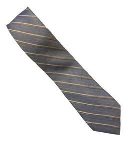 Joseph Abboud - Men's Linen & Silk Neck Tie 3"W x 62"L Blue White Gold Striped - Picture 1 of 7