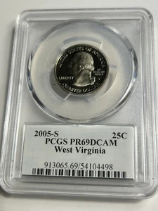 2005-S  Silver Washington Quarter - West Virginia - PCGS  PR69DCAM - Flag Series - Picture 1 of 4