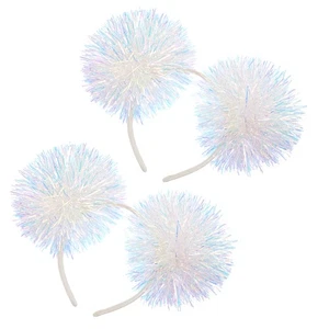 2 PIEZAS Diadema Infantil Lentejuelas Diademas Fiesta Oropel Pompones Tiras de Lámina - Imagen 1 de 12