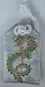 Amuleto de la suerte japonés Omamori éxito dragón templo Tenryuji Kioto Japón - Imagen 1 de 3