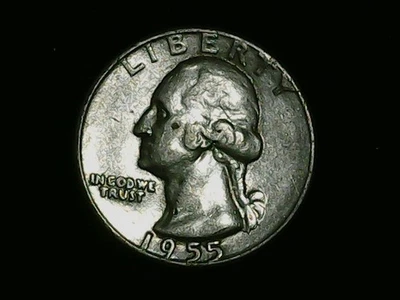 1955 P Washington Quarter Silver + FREE SHIPPING AND TRACKING - Image 1 of 4