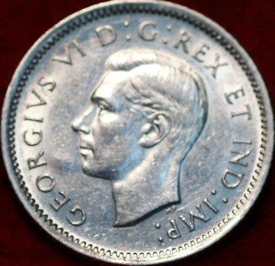 🇨🇦 Uncirculated 1937 King George VI 10 Cents Silver Coin Canada - Image 1 of 2