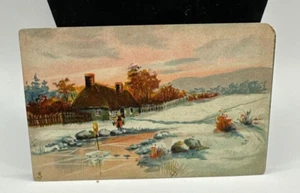 Tucks Postcard Raphael Tuck Series No 132 Embossed Frozen River Winter Snow - Picture 1 of 2