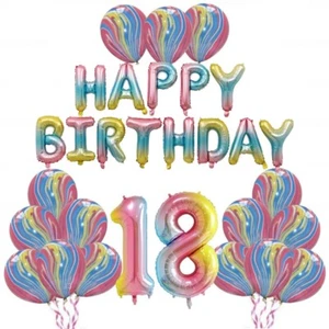 HAPPY BIRTHDAY Ballons 13. Geburtstag, 1./10.18.21./25. Geburtstag Partyballon - Bild 1 von 63