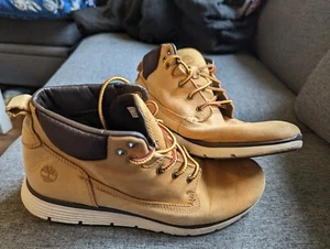Children’s Timberland Lace Up Boots Beige Mid Top UK 5.5 Beige Used - Picture 1 of 7