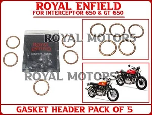 100% Genuine Royal Enfield GASKET HEADER PACK OF 5 For Interceptor 650 & GT 650 - Picture 1 of 10